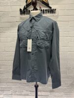 CP Company 296A Long sleeve Emerized Popeline Shirt in blue / 871 -   Large / 22” p2p - Image 4