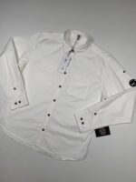CP COMPANY 140A ORGANIC GABARDINE BUTTONED SHIRT IN WHITE / 103