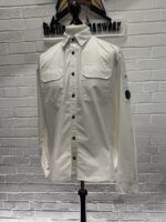 CP COMPANY 140A ORGANIC GABARDINE BUTTONED SHIRT IN WHITE / 103 - Image 3