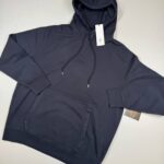 CP Company 061B Brushed & Emerized Diagonal Fleece Hoodie in Navy / 888