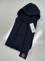 CP Company 061B Brushed & Emerized Diagonal Fleece Hoodie in Navy / 888 - Image 3