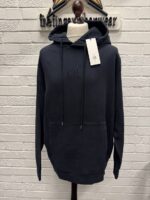 CP Company 061B Brushed & Emerized Diagonal Fleece Hoodie in Navy / 888 - Image 4