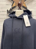 CP Company 061B Brushed & Emerized Diagonal Fleece Hoodie in Navy / 888 - Image 5