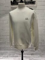 Cp Company 008B Brushed Emerized Diagonal Fleece Sweatshirt in White -   XL  / P2P 25”