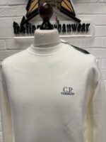 Cp Company 008B Brushed Emerized Diagonal Fleece Sweatshirt in White -   XL  / P2P 25” - Image 2