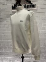 Cp Company 008B Brushed Emerized Diagonal Fleece Sweatshirt in White -   XL  / P2P 25” - Image 3