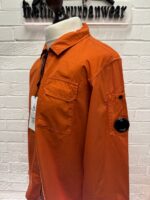 CP COMPANY 158A Gabardine overshirt in orange flame - Image 7
