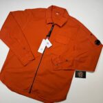 CP COMPANY 158A Gabardine overshirt in orange flame