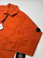 CP COMPANY 158A Gabardine overshirt in orange flame - Image 8