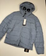CP COMPANY 079A Chrome R Down Goggle Jacket in Flint stone blue  -    Large / 24” p2p