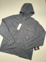 C.P. Company 162A Armored Stretch Satin Hooded Buttoned Overshirt in Black Sand / 995 - Image 11