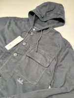 C.P. Company 162A Armored Stretch Satin Hooded Buttoned Overshirt in Black Sand / 995 - Image 10