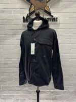 C.P. Company 162A Armored Stretch Satin Hooded Buttoned Overshirt in Black Sand / 995 - Image 9