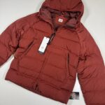 CP COMPANY 079A eco Chrome R Down Goggle Jacket in Scooter Red Size 44 / XS. / 21.5” p2p.