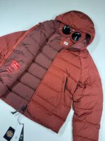 CP COMPANY 079A eco Chrome R Down Goggle Jacket in Scooter Red Size 44 / XS. / 21.5” p2p. - Image 2