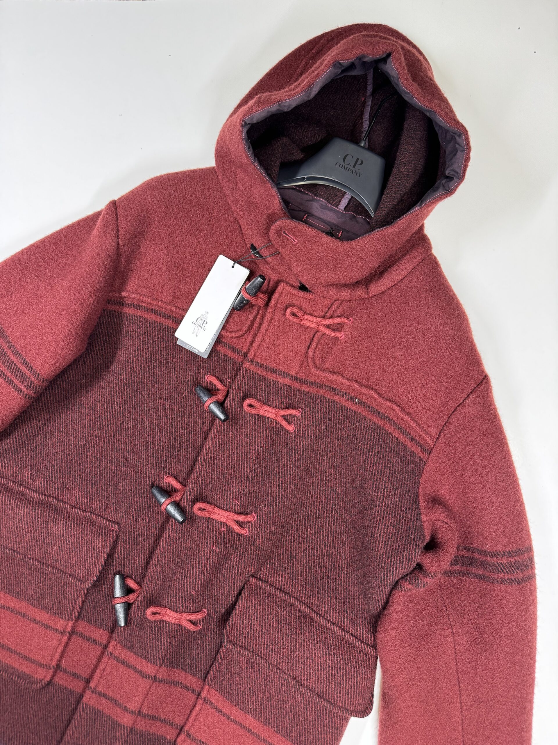 C.P. Company 189A C.P. Duffel Jacquard Coat in Red - Fivefinger