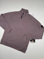 CP Company 027A Diagonal Raised Fleece 1/4 zip Sweatshirt -Purple Dove