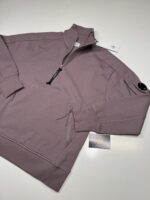 CP Company 027A Diagonal Raised Fleece 1/4 zip Sweatshirt -Purple Dove - Image 6