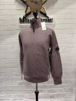CP Company 027A Diagonal Raised Fleece 1/4 zip Sweatshirt -Purple Dove - Image 7