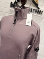 CP Company 027A Diagonal Raised Fleece 1/4 zip Sweatshirt -Purple Dove - Image 9