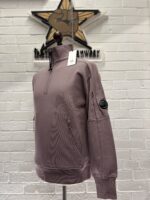 CP Company 027A Diagonal Raised Fleece 1/4 zip Sweatshirt -Purple Dove - Image 10
