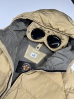 CP COMPANY 027A  eco Chrome R Down Goggle Jacket in Mojade Desert - Image 2