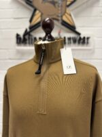 CP Company 027A Diagonal Raised Fleece 1/4 zip Sweatshirt - Toffee  - Large  / P2P 22” p2p - Image 5
