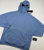CP Company 080A Diagonal Raised Fleece goggle Hood Sweatshirt in light blue  -  XXXL / 26.5” P2P