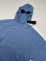 CP Company 080A Diagonal Raised Fleece goggle Hood Sweatshirt in light blue  -  XXXL / 26.5” P2P - Image 2
