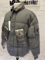 CP Company 204A Flatt Nylon down jacket in Green - Image 7