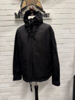 CP COMPANY 107A TAYLON L HOODED OVERSHIRT IN BLACK - Image 6