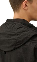 CP COMPANY 107A TAYLON L HOODED OVERSHIRT IN BLACK - Image 14