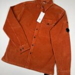CP Company 160A long sleeve winter corduroy shirt in Orange