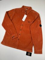 CP Company 160A long sleeve winter corduroy shirt in Orange
