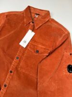 CP Company 160A long sleeve winter corduroy shirt in Orange - Image 5