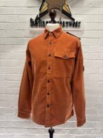 CP Company 160A long sleeve winter corduroy shirt in Orange - Image 6