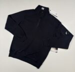 CP Company 027A Diagonal Raised Fleece 1/4 zip Sweatshirt n Black