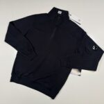 CP Company 027A Diagonal Raised Fleece 1/4 zip Sweatshirt n Black