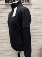 CP Company 027A Diagonal Raised Fleece 1/4 zip Sweatshirt n Black - Image 6