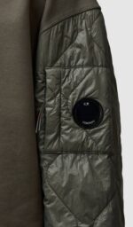 C.P. Company Diagonal Raised Fleece Quilted Crewneck Sweatshirt in Grape Leaf - Large / P2P 25” - Image 9