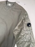 C.P. Company Diagonal Raised Fleece Quilted Crewneck Sweatshirt in Grape Leaf - Large / P2P 25” - Image 7