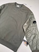 C.P. Company Diagonal Raised Fleece Quilted Crewneck Sweatshirt in Grape Leaf - Large / P2P 25” - Image 6