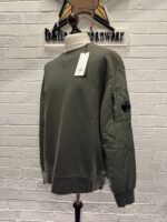 C.P. Company Diagonal Raised Fleece Quilted Crewneck Sweatshirt in Grape Leaf - Large / P2P 25” - Image 3