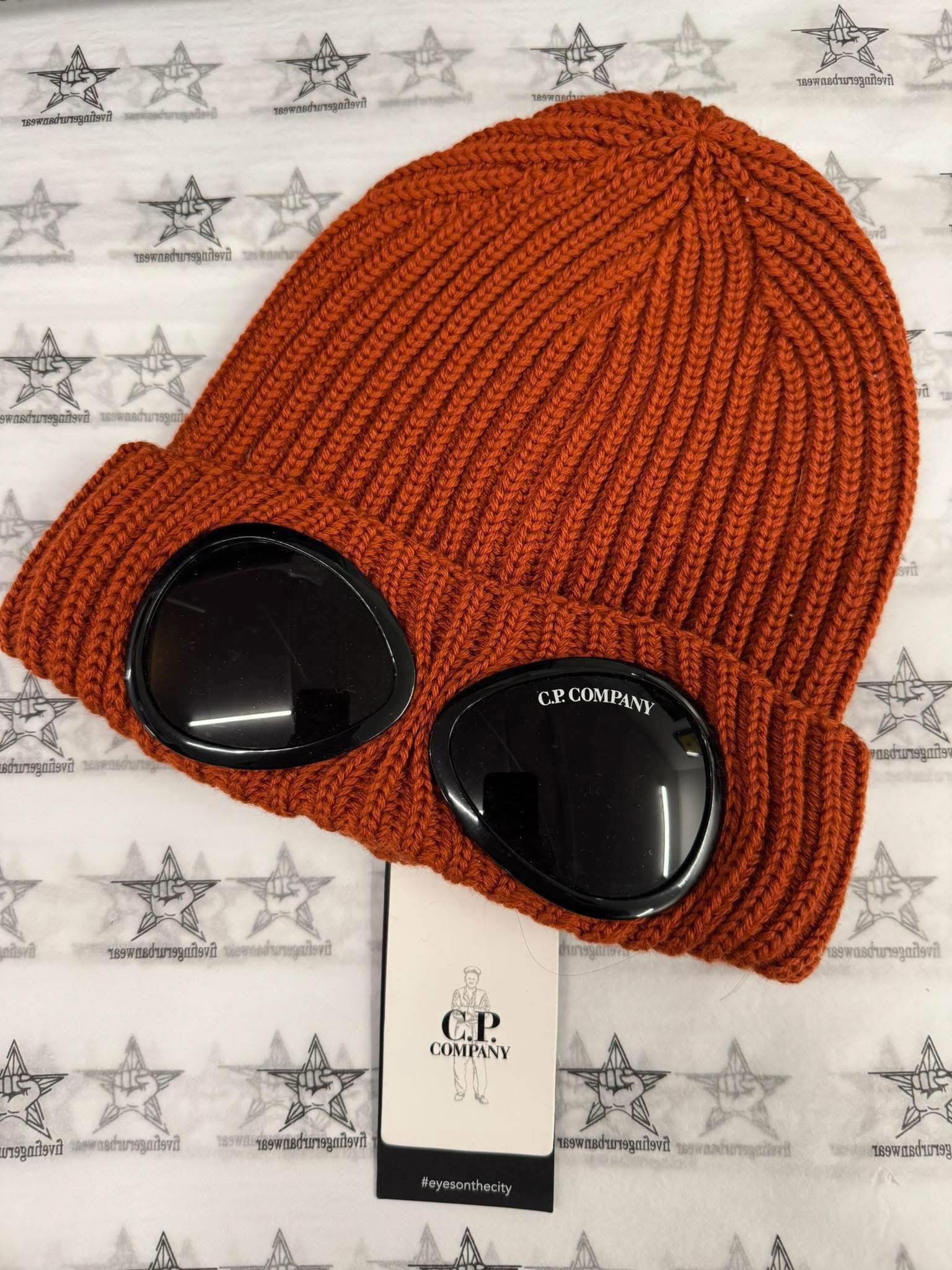 597819615_779919278469718_3121710432761018297_n CP Company Chunky Goggle Beanie In Pumpkin Orange. - Image 1
