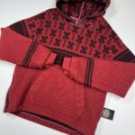 C.P. COMPANY Hooded Pullover C.P. Duffel Jacquard Coat - Red     -     Large /  P2P 23
