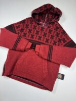 C.P. COMPANY Hooded Pullover C.P. Duffel Jacquard Coat - Red     -     Large /  P2P 23