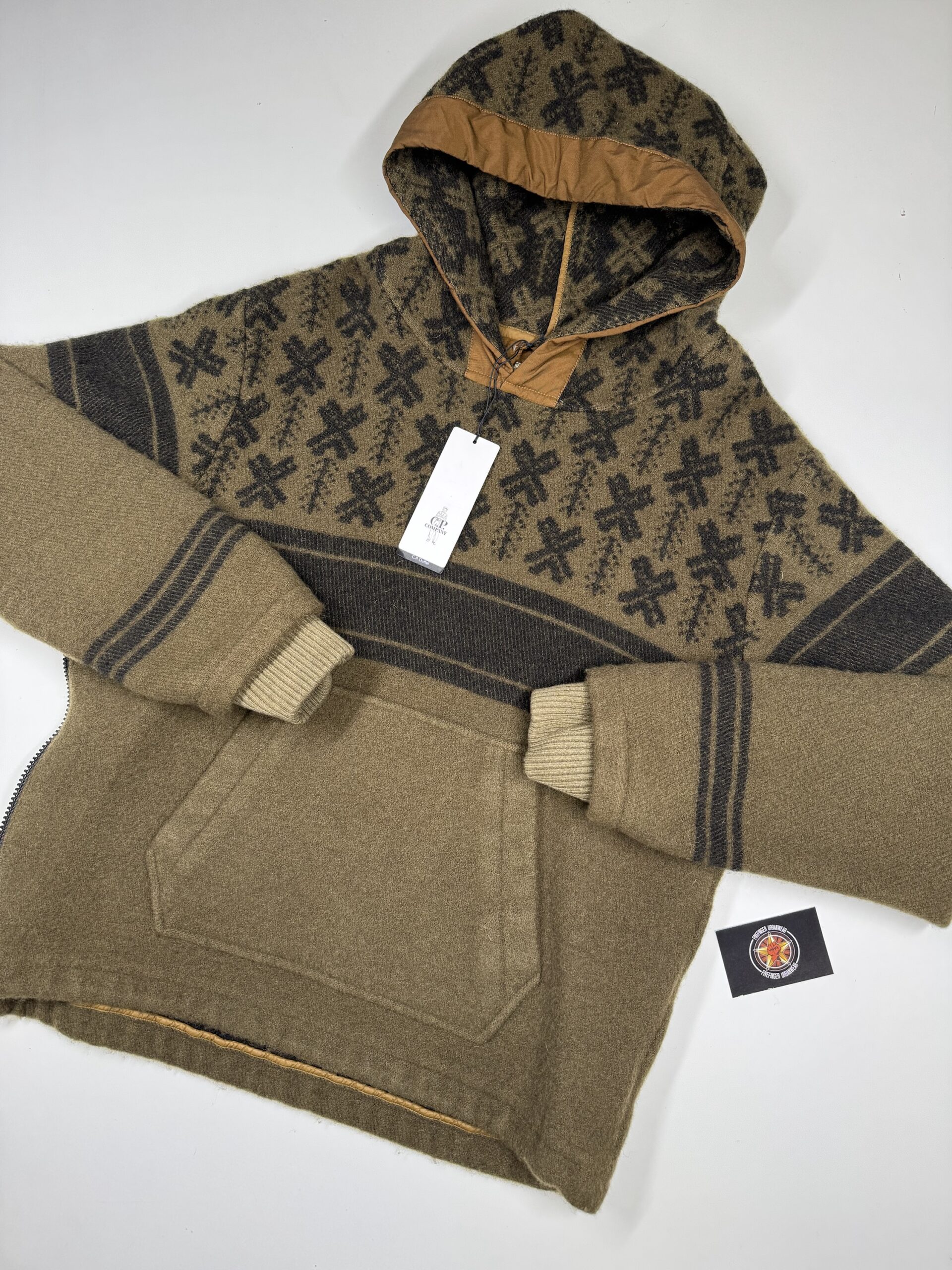 img_2107 C.P. COMPANY Hooded Pullover C.P. Duffel Jacquard Coat - Green - Large / P2P 23” - Image 1