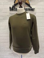CP COMPANY 098B Diagonal Raised Fleece Crew Neck- Green  -  XS / p2p 21” - Image 6
