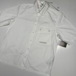 CP COMPANY 231A  popeline short sleeve shirt  in white  -  Large / p2p 22”