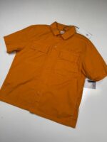 New Season  CP Company Cotton Rip-Stop Short sleeve shirt in Orange -     Large  / 22” P2P